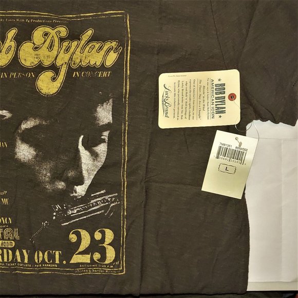Lucky Brand Bob Dylan Love Minus Zero rock Official T-Shirt L NWT - Picture 5 of 5